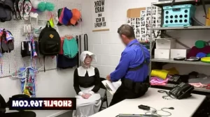 Amish teen Annie Archer got caught stealing and agrees to fuck with the security officer just to get free